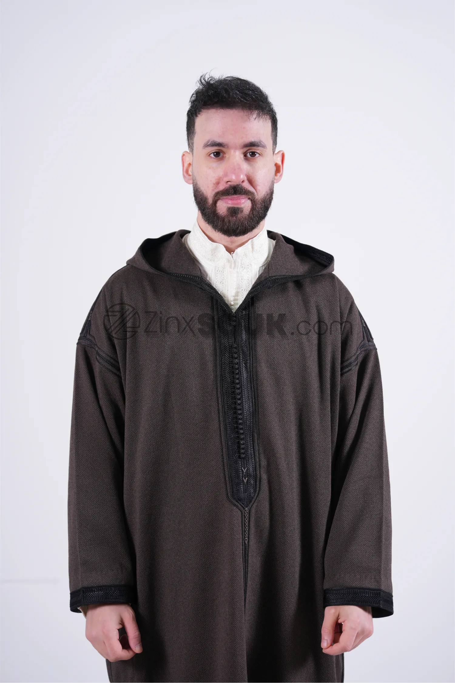 Djellaba brown & black handmade