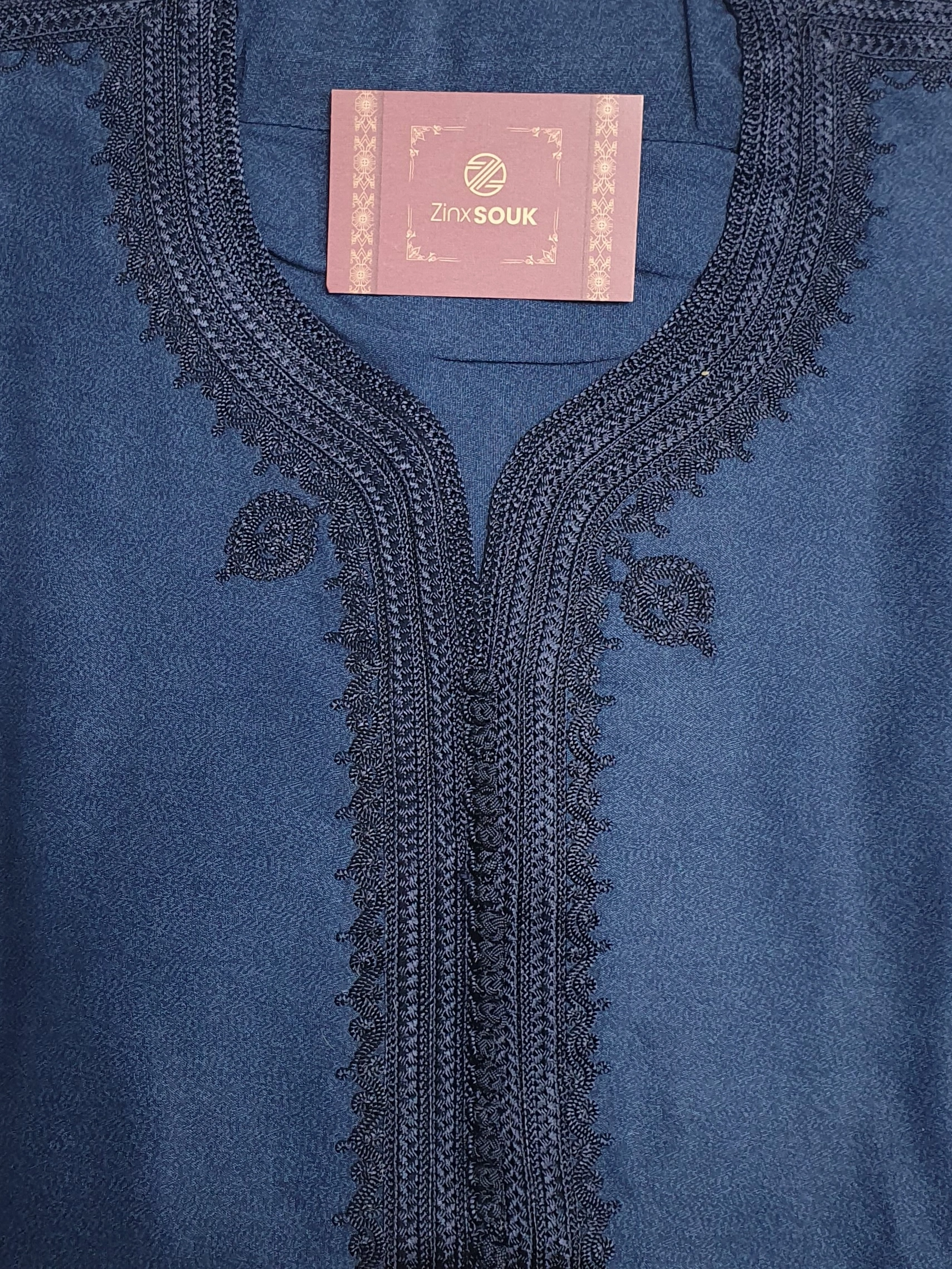 Blue gandoura handmade - Image 9