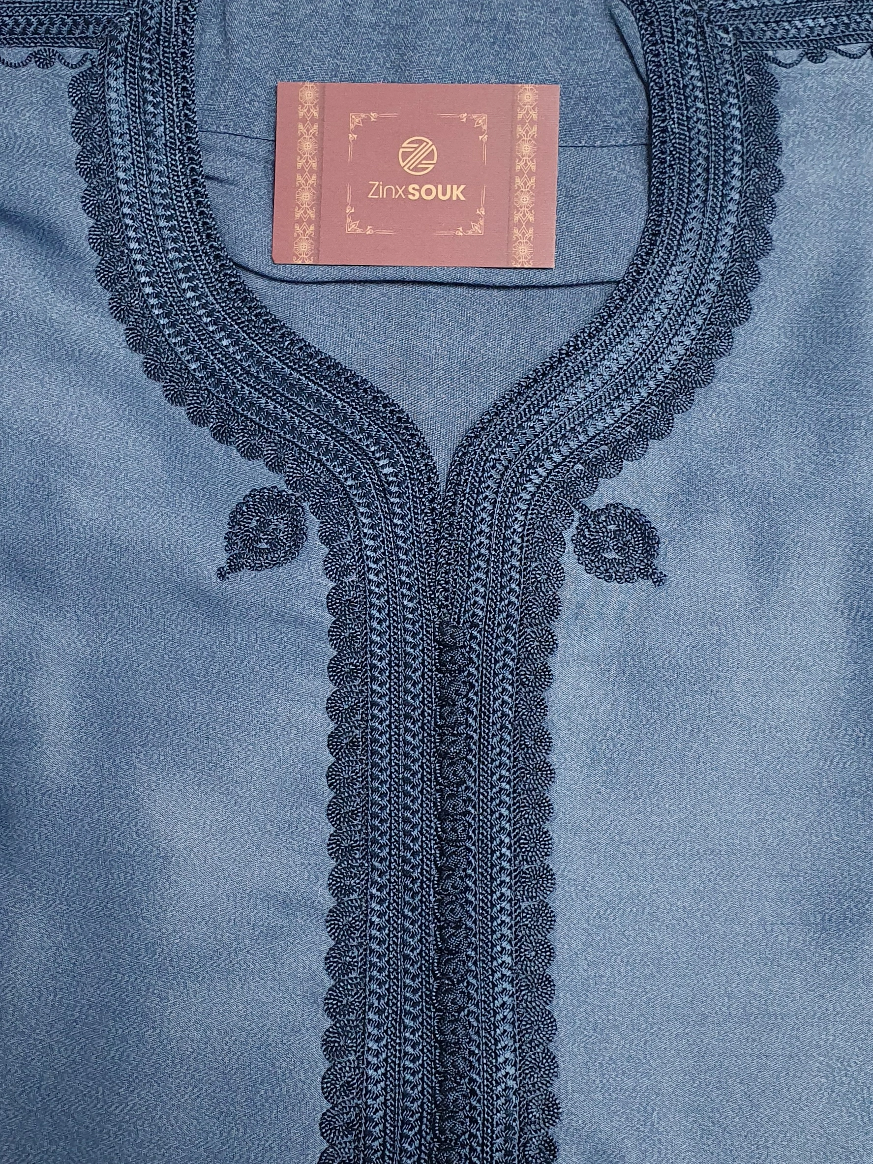 Blue gandoura handmade - Image 8