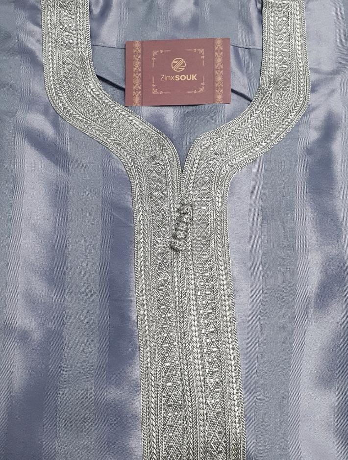 Moroccan Gandoura, Jubbah Djellaba Kaftan Eid Ramadan Kandura Kamees Men Moroccan Style - Image 7