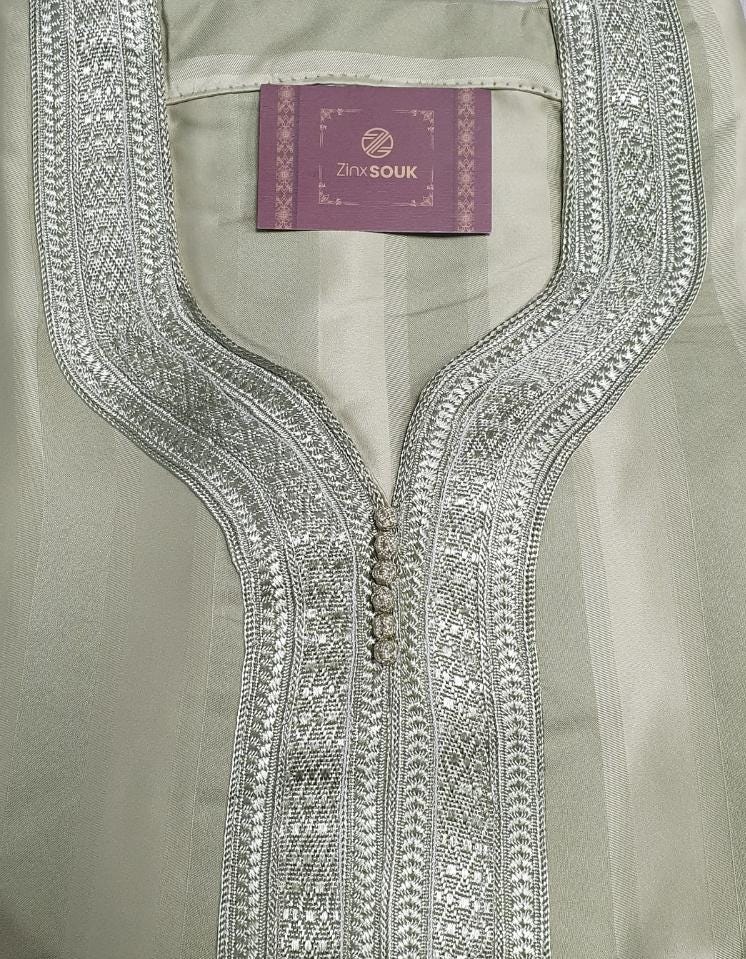 Moroccan Gandoura, Jubbah Djellaba Kaftan Eid Ramadan Kandura Kamees Men Moroccan Style - Image 9