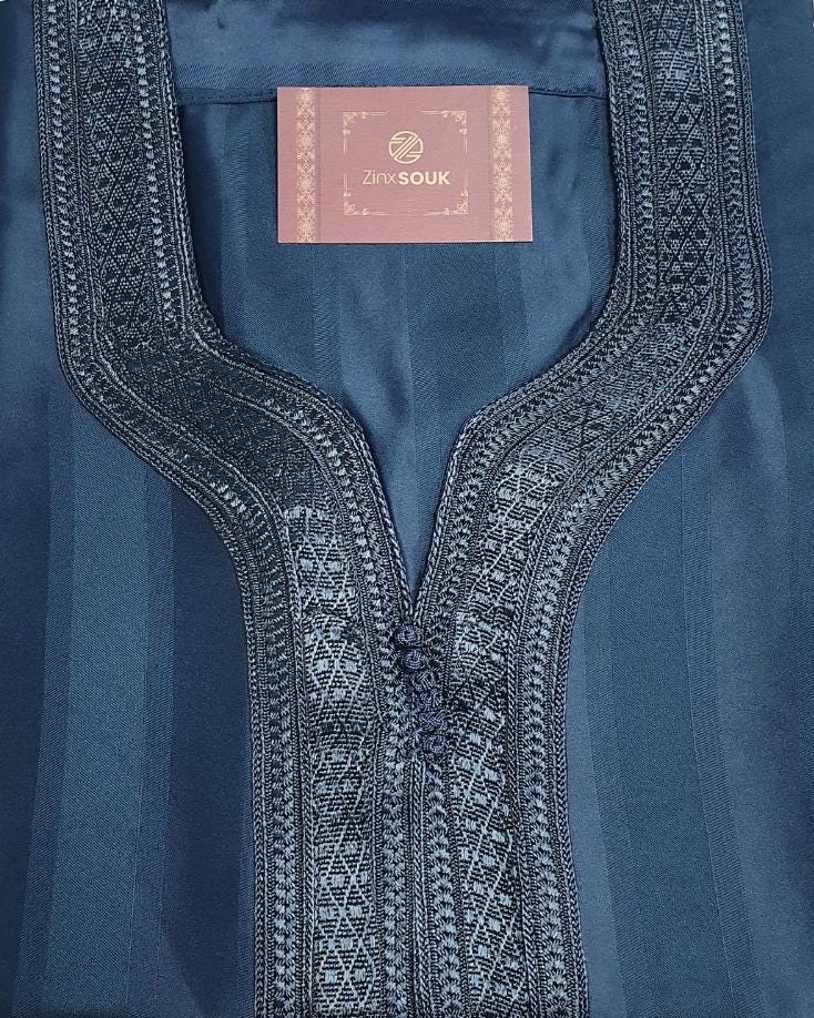 Moroccan Gandoura, Jubbah Djellaba Kaftan Eid Ramadan Kandura Kamees Men Moroccan Style - Image 8