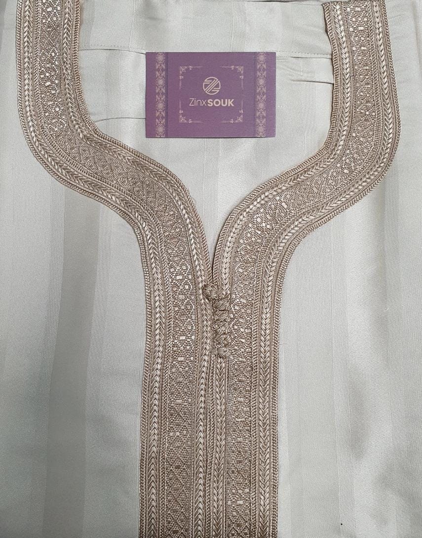 Moroccan Gandoura, Jubbah Djellaba Kaftan Eid Ramadan Kandura Kamees Men Moroccan Style - Image 6