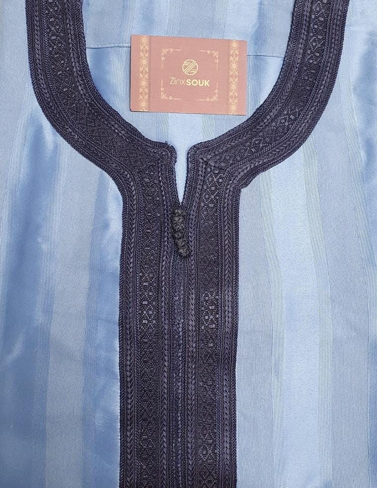 Moroccan Gandoura, Jubbah Djellaba Kaftan Eid Ramadan Kandura Kamees Men Moroccan Style - Image 8