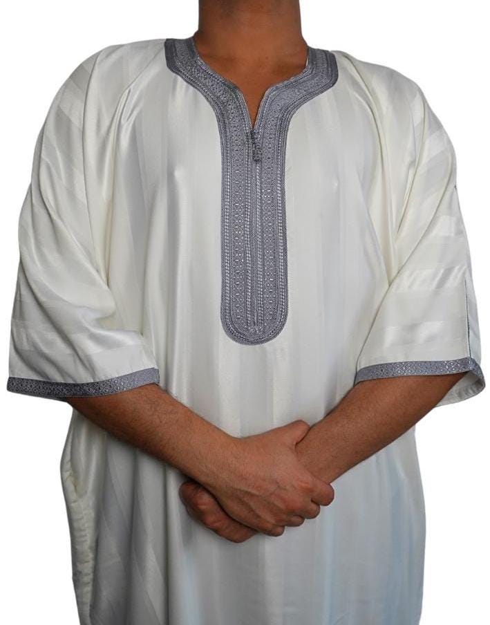 Moroccan Gandoura, Jubbah Djellaba Kaftan Eid Ramadan Kandura Kamees Men Moroccan Style - Image 3