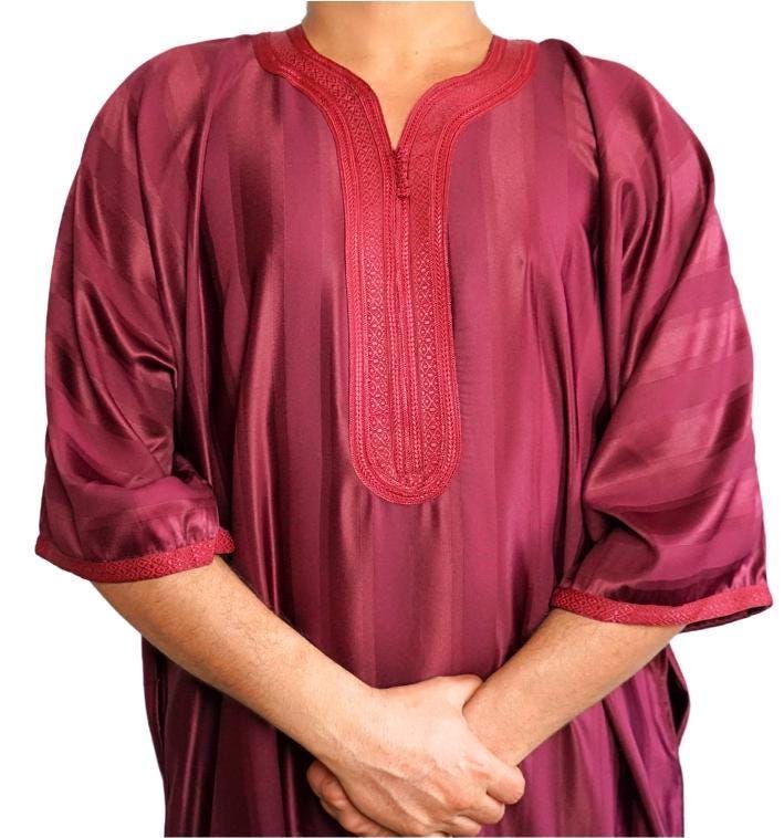 Moroccan Gandoura, Jubbah Djellaba Kaftan Eid Ramadan Kandura Kamees Men Moroccan Style - Image 3