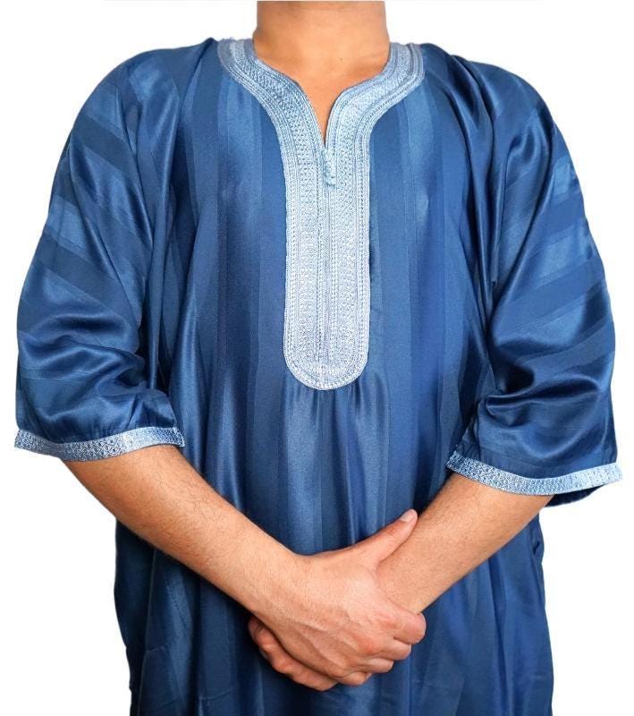 Moroccan Gandoura, Jubbah Djellaba Kaftan Eid Ramadan Kandura Kamees Men Moroccan Style - Image 4